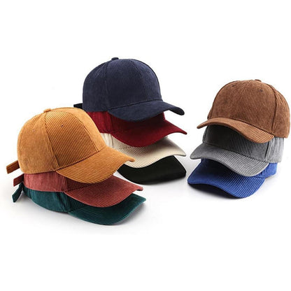 Winter Baseball Cap Herren Damen Cord Verstellbar Warm Beige