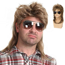 Herren Mullet Perücke Hellbraun – 70er 80er Jahre Retro Look