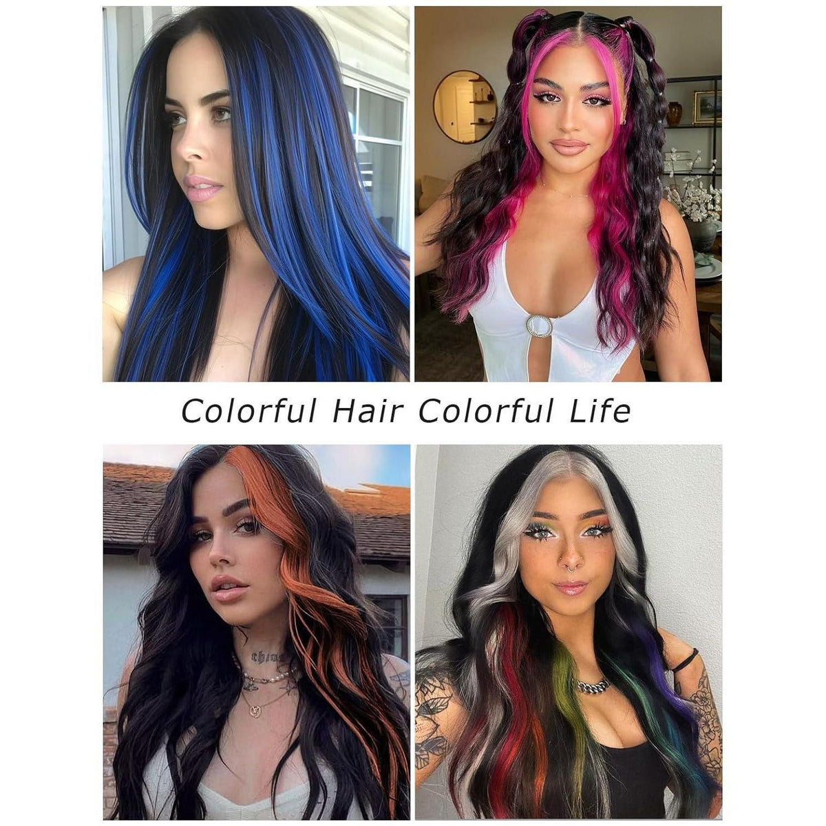 10x Clip-in Haarverlängerung Pink 50cm – Bunt & Glänzend
