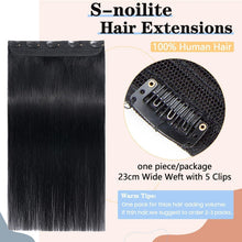 Echthaar Clip-In Extension Schwarz 55cm – Volumen & Länge