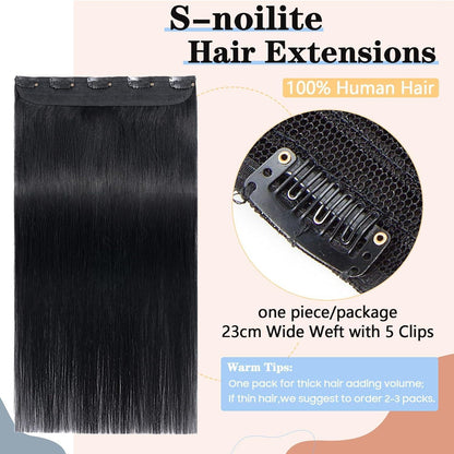 Echthaar Clip-In Extension Schwarz 55cm – Volumen & Länge