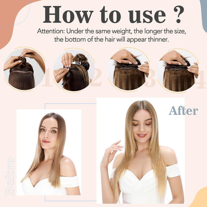 Echthaar Clip-In Extension Schwarz 30cm (40g)