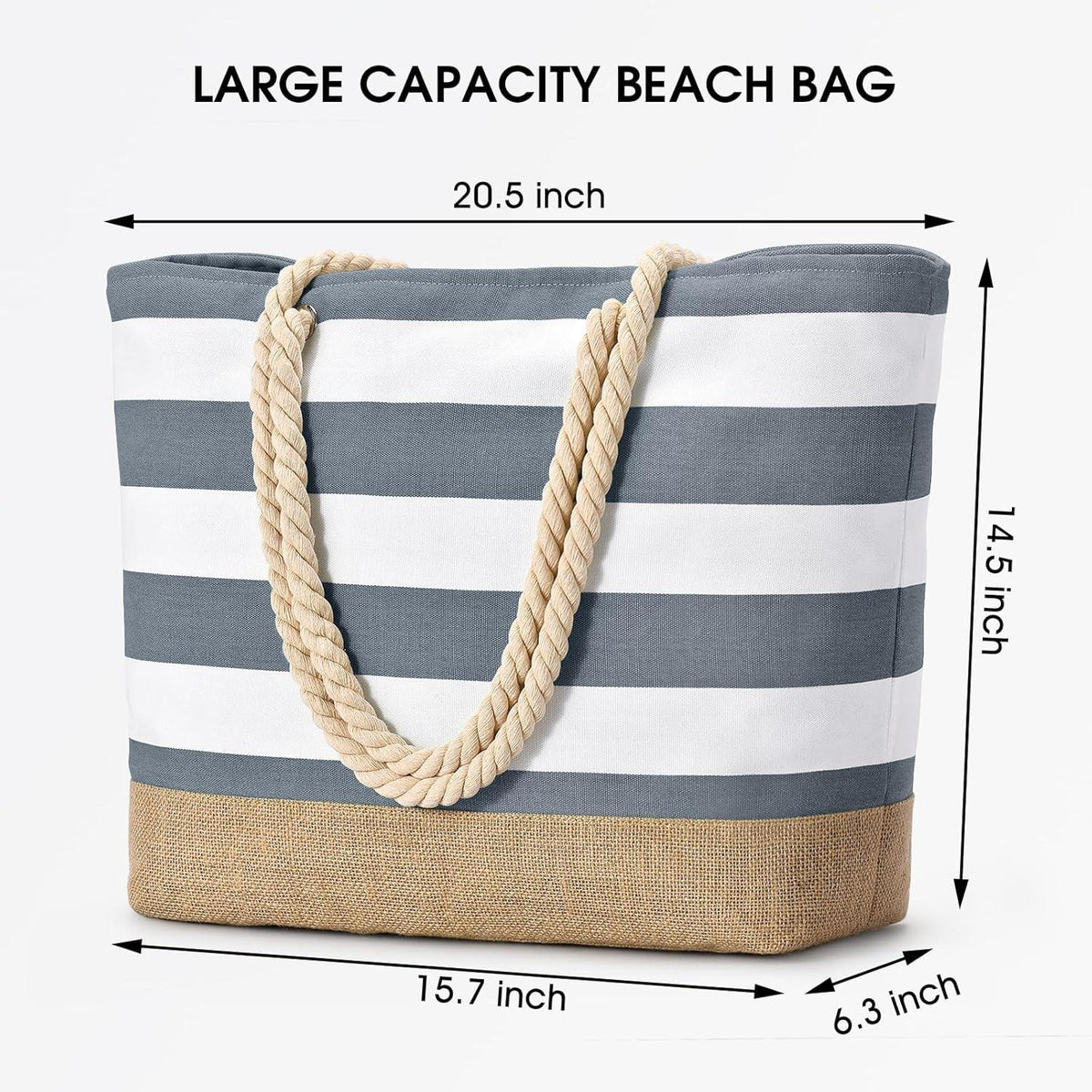 Oscaurt Strandtasche XXL Damen Wasserdicht mit Reißverschluss, Faltbare Shopper-Tasche