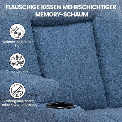 Relaxsessel Stoff Blau mit Verstellbarer Liegefunktion