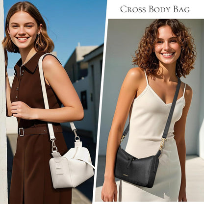 HILAEX Umhängetasche Damen Leder Crossbody Schultertasche