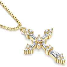 Dochais Kreuz Kette Damen 14K Gold Silber Halskette Anhänger