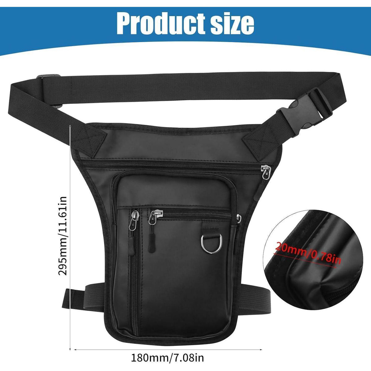 Oberschenkeltasche Hüfttasche wasserdicht Outdoor Schwarz