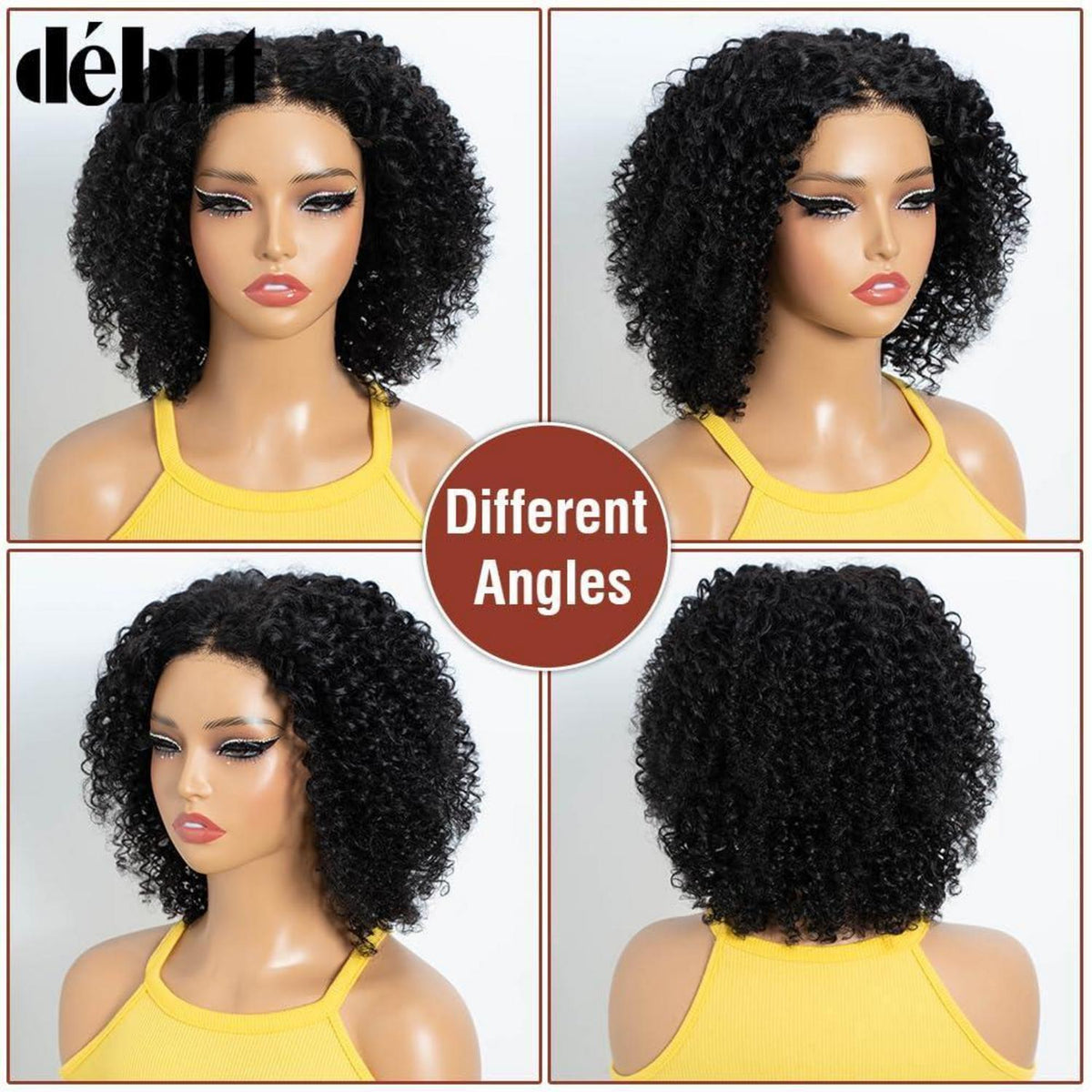 Echthaar Bob Perücke 35cm 1B – Kleberlos & Vorgezupft