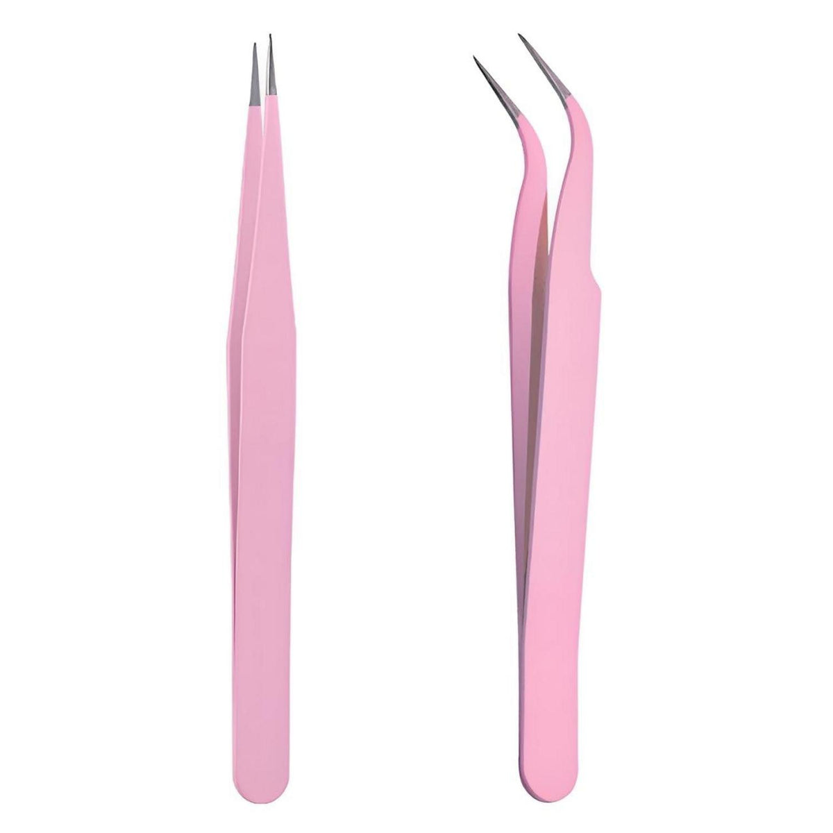 Pinzettenset für Augenbrauen und Gesichtshaare, Edelstahl, 2er-Set