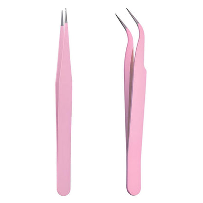 Pinzettenset für Augenbrauen und Gesichtshaare, Edelstahl, 2er-Set