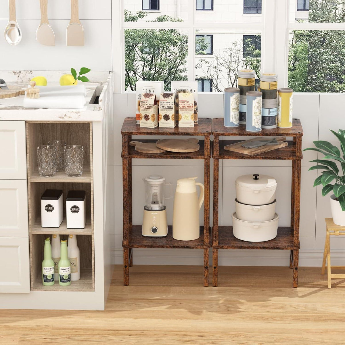 Beistelltisch 3 Ebenen Holz Stauraum 70cm Hoch Wohnzimmer Schlafzimmer Büro