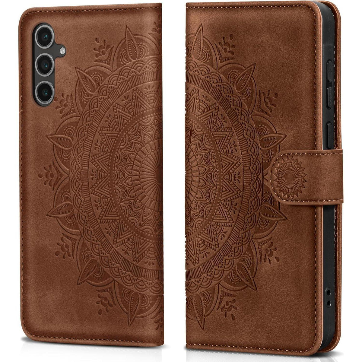 Samsung Galaxy S24 FE Klapphülle Dunkelorange mit Kartenfach & Standfunktion
