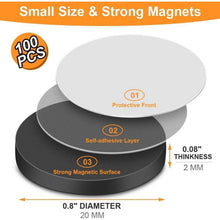 100x Magnetband selbstklebend – Rund, 20mm, für Küche & Büro