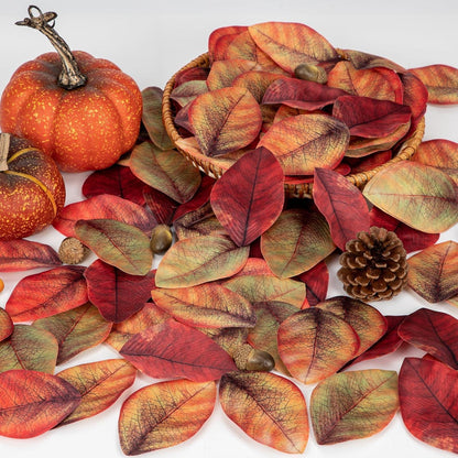 200x Künstliche Magnolienblätter Gemischte Farben Herbstdeko