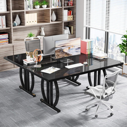 Großer Schreibtisch 160x80 cm – Modernes Home Office Bürotisch Schwarz
