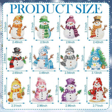 12x Schneemann Diamond Painting Schlüsselanhänger DIY Weihnachten Bastelset