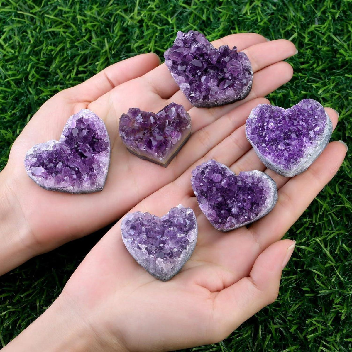 Amethyst Druse Herz Rohstein für Meditation & Heilung