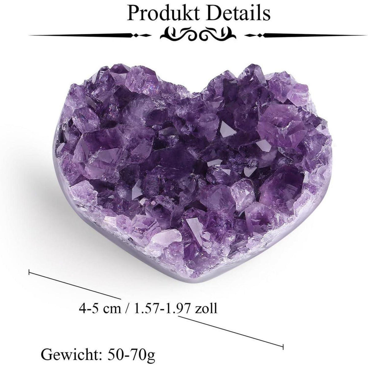 Amethyst Druse Herz Rohstein für Meditation & Heilung