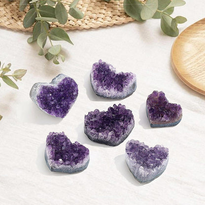 Amethyst Druse Herz Rohstein für Meditation & Heilung
