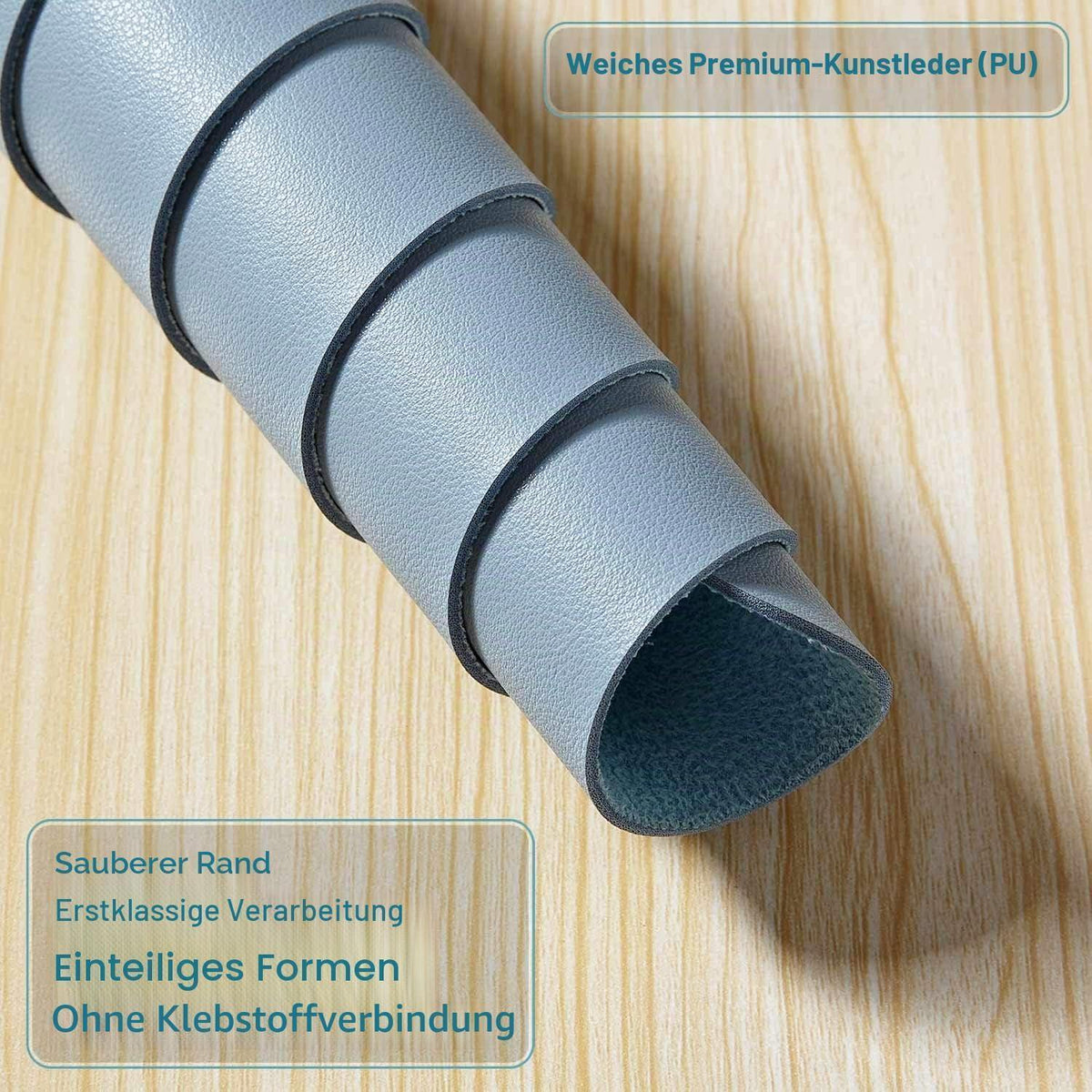 Schreibtischunterlage Graublau 120x43cm – Großzügige Schreibtischmatte