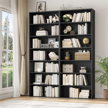 7-reihiges Bücherregal | Standregal für Wohnzimmer, Büro & Co.