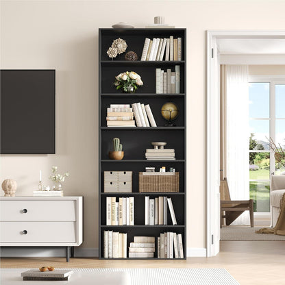 7-reihiges Bücherregal | Standregal für Wohnzimmer, Büro & Co.