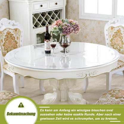 Runde Tischfolie 120cm, Transparent, 2mm PVC Tischschutz Folie