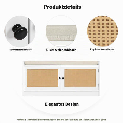 Schuhbank mit Sitzfläche | Flur Organizer | Weiß