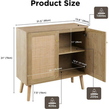 Rattan Küchenschrank mit Arbeitsplatte & Verstellablagen