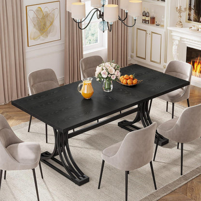 Moderner Esstisch 160x80cm – Schwarz, Für 4-6 Personen