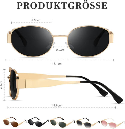Moderne Goldene Polarisierte Vintage Sonnenbrille Frauen Uv400