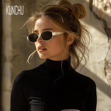 Retro Oval Sonnenbrille Polarisiert UV400 Frauen Männer Gold