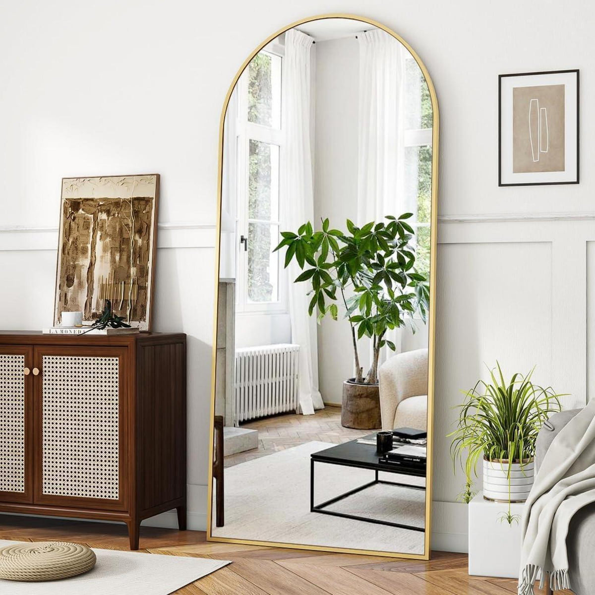 Ganzkörperspiegel Bogen Gold – Stand- & Wandspiegel 171x76cm
