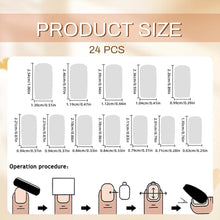 Französische Nagel-Tips inkl. 24 Press-On Nägel, Charms
