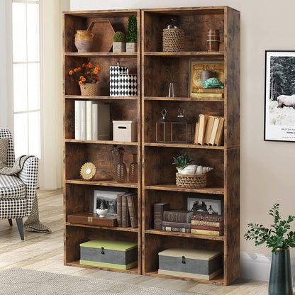 Bücherregal 6 Ebenen | Modernes Holzregal für Wohnzimmer & Büro