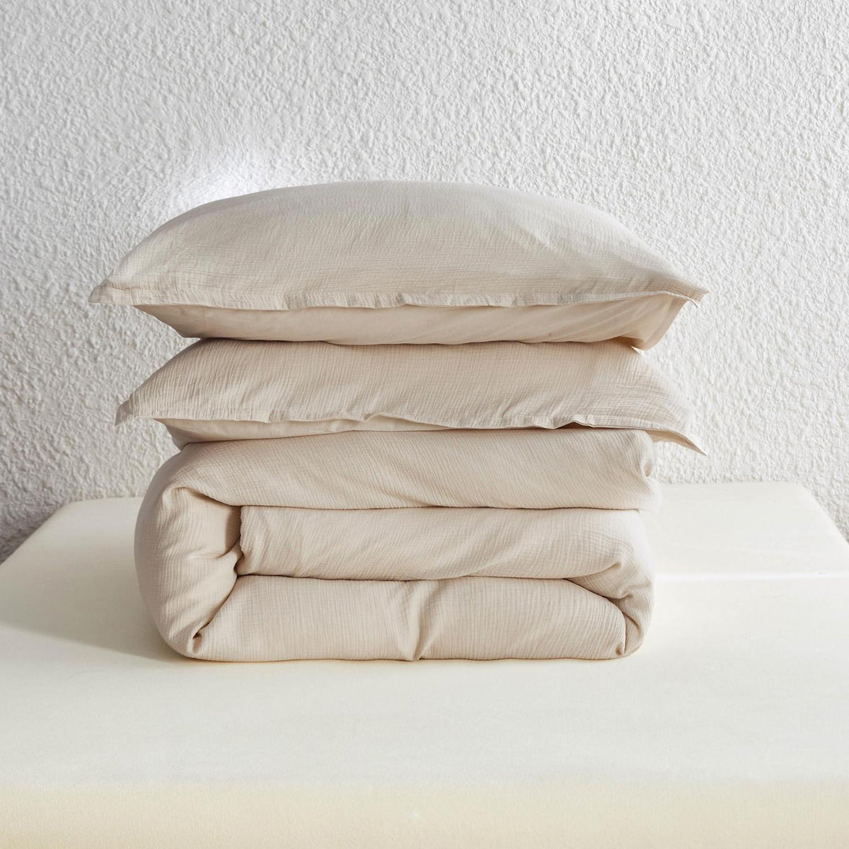 Musselin Bettwäsche Set 220x240 cm, Khaki – Atmungsaktiv & Weich