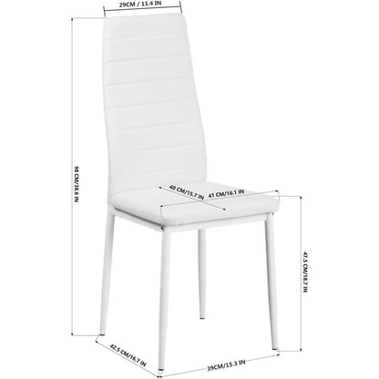 Esszimmergruppe für 8 Personen – Eiche-Schwarz Tisch & 8 Weiß Stühle