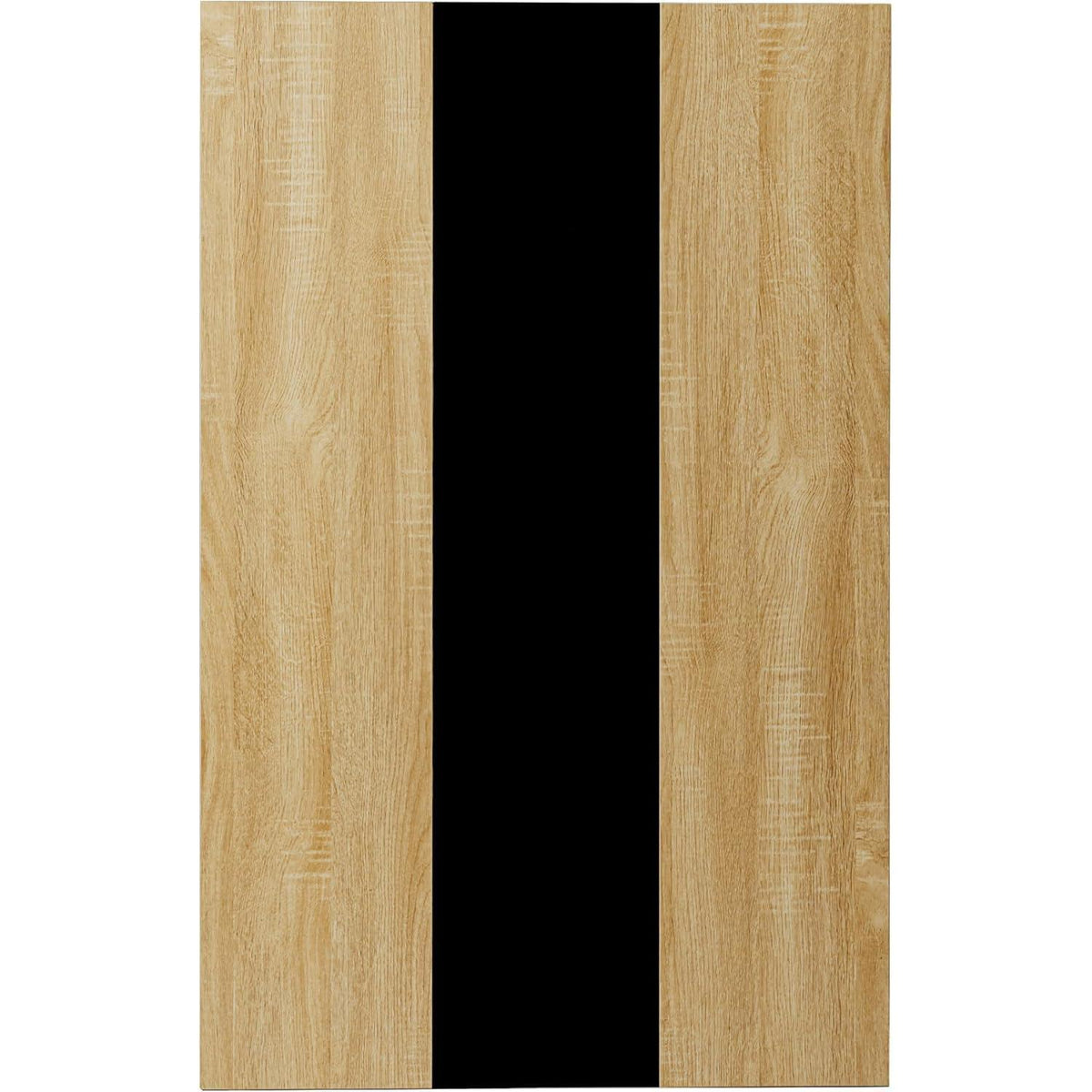 Esszimmergruppe Eiche-Schwarz 110cm mit 4 Stühlen in Lederoptik