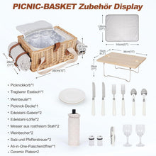 Picknickkorb Set für 2 Personen mit Tisch & Besteck
