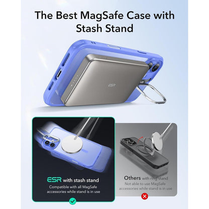 iPhone 16 Hülle mit MagSafe und integriertem Ständer, Blau