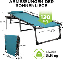 Faltbare Sonnenliege 2er Set Verstellbarer Rückenlehne mit