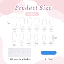 Weiße Mandel Falsche Nägel Set – 24 Stück Press On Nails