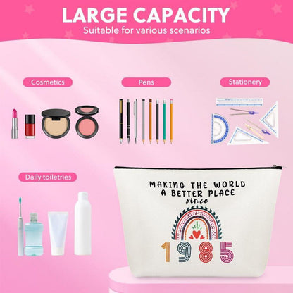 Aucuu Kosmetiktasche Damen 40. Geburtstag Geschenk Make-Up-Tasche