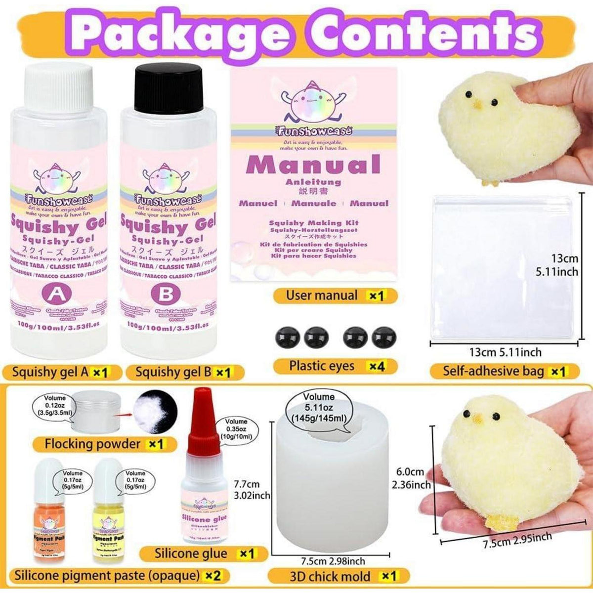 DIY Küken Squishy Set – Flüssigsilikon Basteln