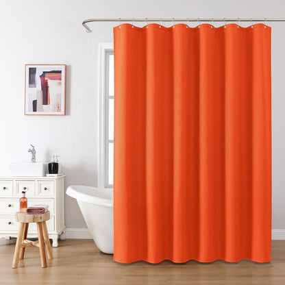 Waffel Duschvorhang wasserdicht, Orange, 182x198cm