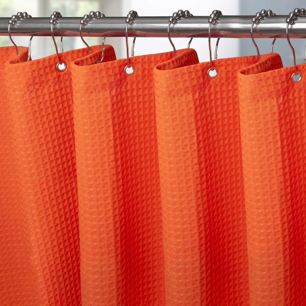 Waffel Duschvorhang wasserdicht, Orange, 152x214cm