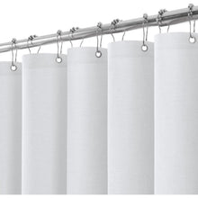 Leinen Duschvorhang wasserdicht weiß 275x182cm mit Haken