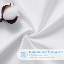 Leinen Duschvorhang wasserdicht weiß 275x182cm mit Haken