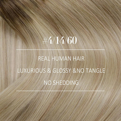 Echthaar Tressen Balayage Dunkelbraun Blond 45cm