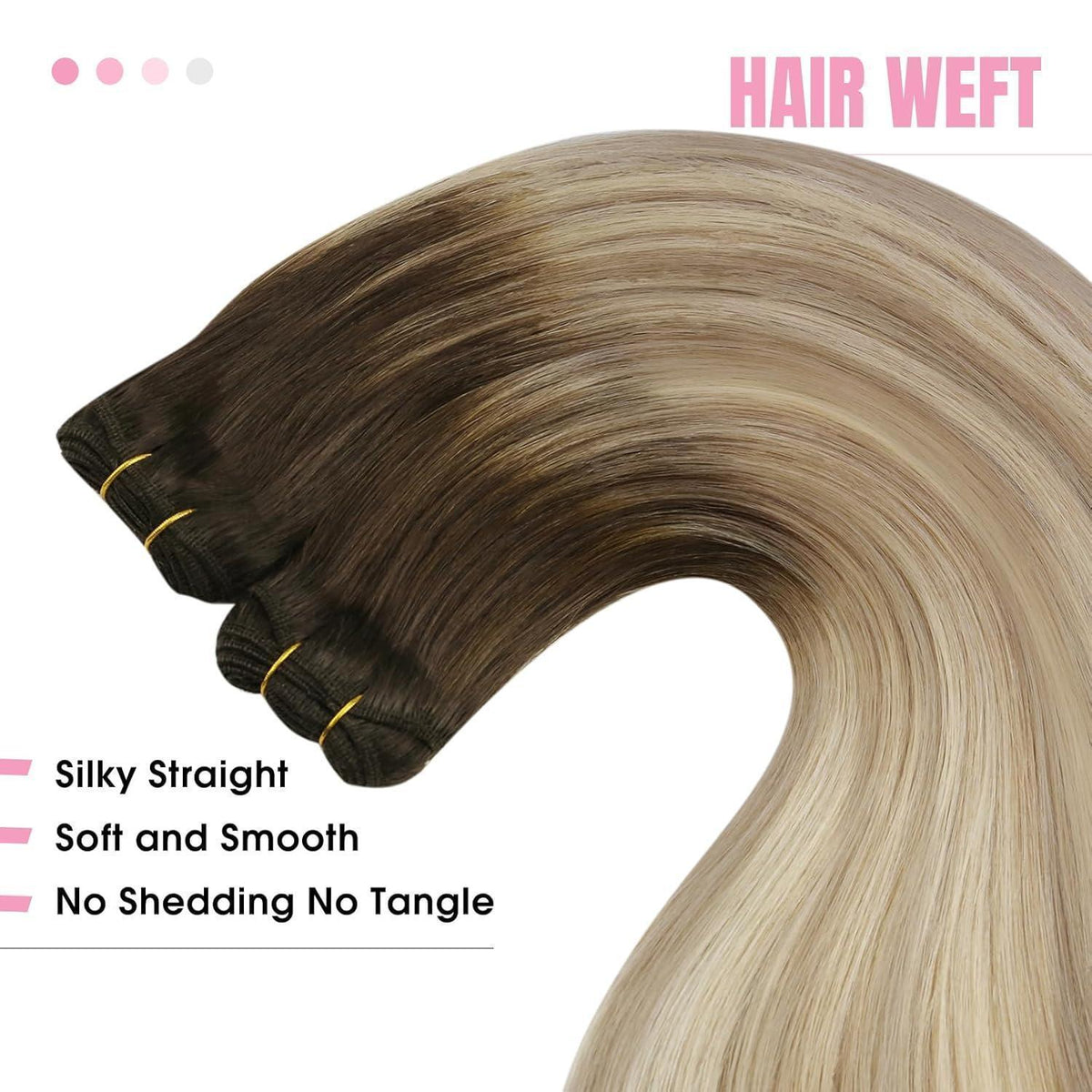 Echthaar Tressen Balayage Dunkelbraun Blond 45cm